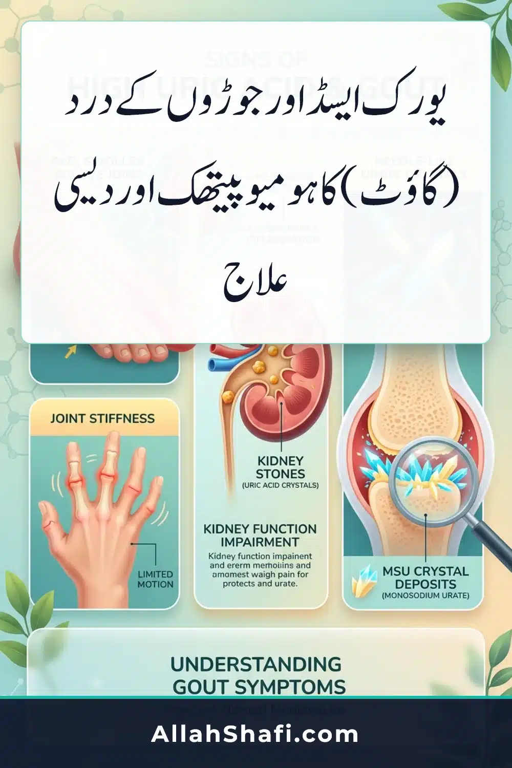 Uric Acid Treatment Urdu infographic pin