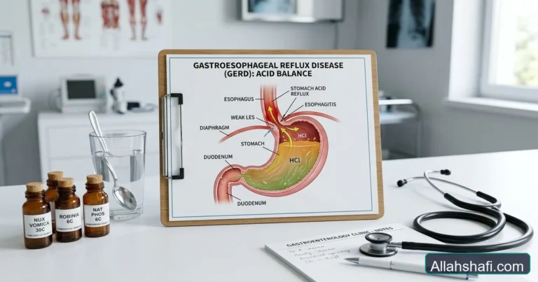 معدے کی تیزابیت (Stomach Acidity / GERD) — اسباب، علامات، فوری گھریلو پرہیز اور بہترین ہومیوپیتھک علاج