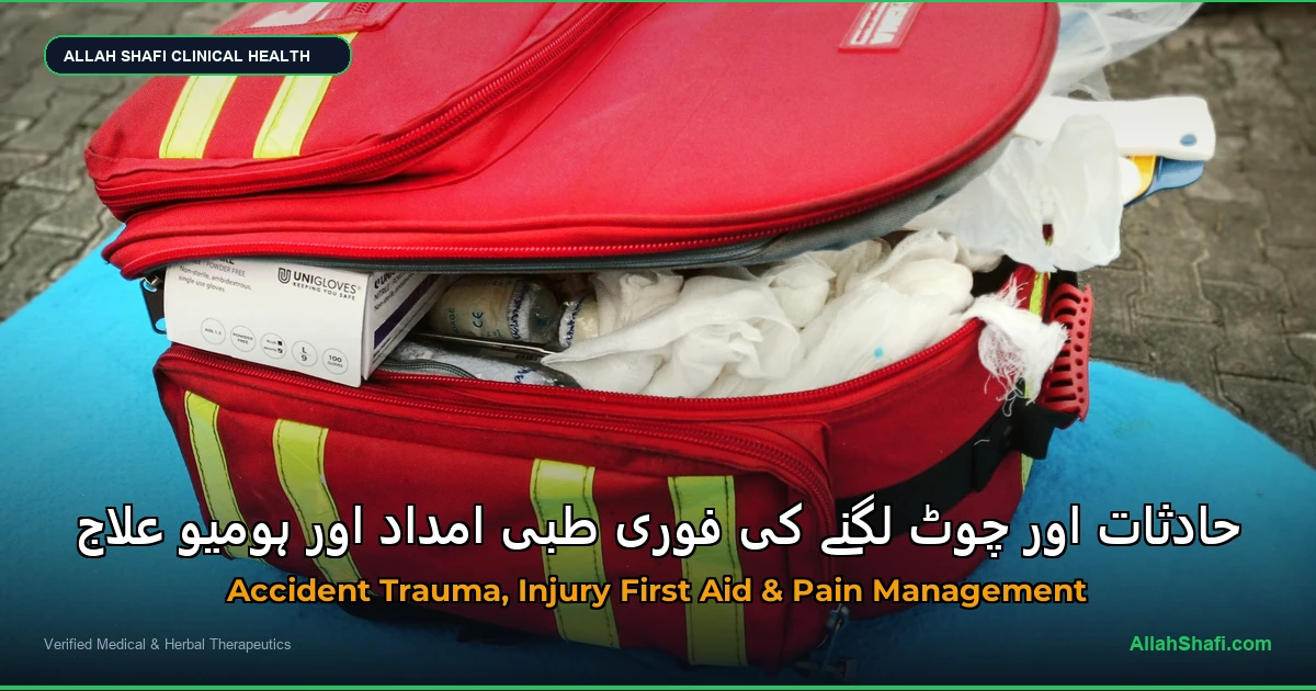 حادثات اور چوٹ لگنے کی فوری طبی امداد اور ہومیو علاج