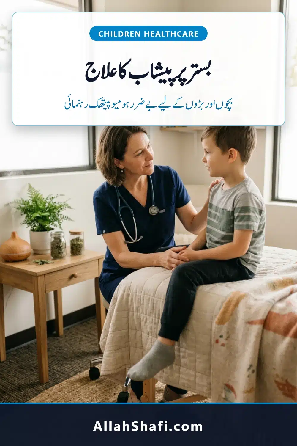 بستر پر پیشاب کا علاج انفوگرافک