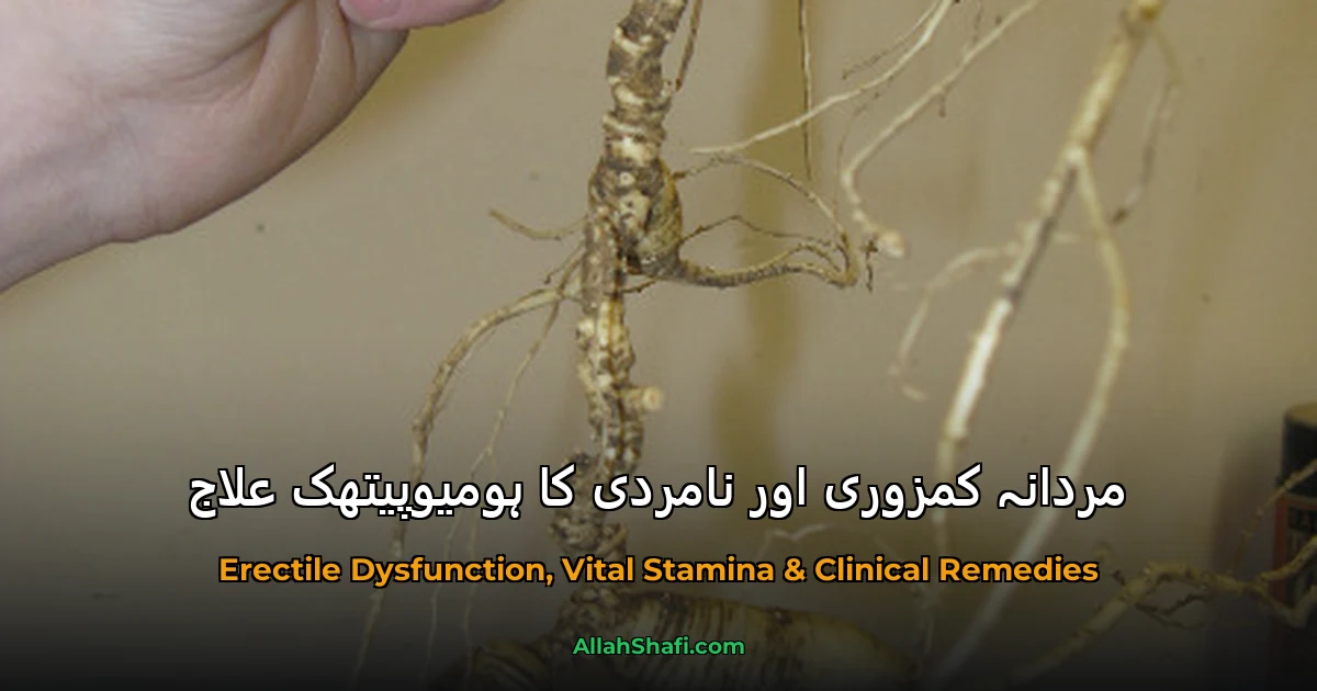 مردانہ کمزوری اور نامردی کا ہومیوپیتھک علاج