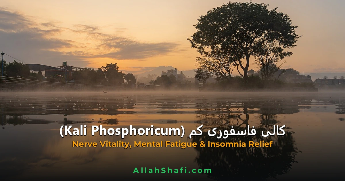 کالی فاسفوری کم (Kali Phosphoricum) — مکمل ہومیوپیتھک و بائیو کیمک گائیڈ | علامات، موڈیلٹیز، خوراک اور ادویاتی تعلقات