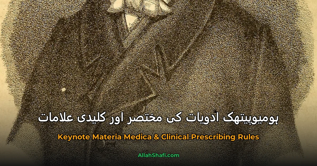ہومیوپیتھک ادویات کی مختصر اور کلیدی علامات