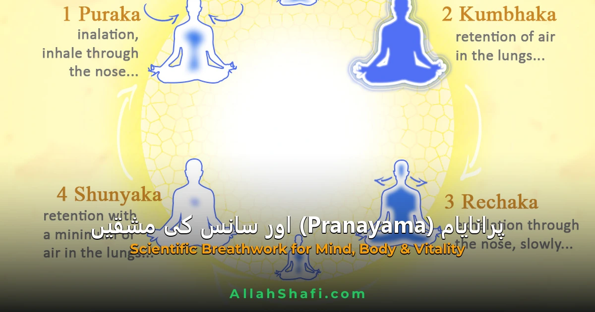 پرانایام (Pranayama) — سانس کی سائنسی مشقیں، ہومیوپیتھی اور ذہنی و جسمانی شفا — جامع گائیڈ