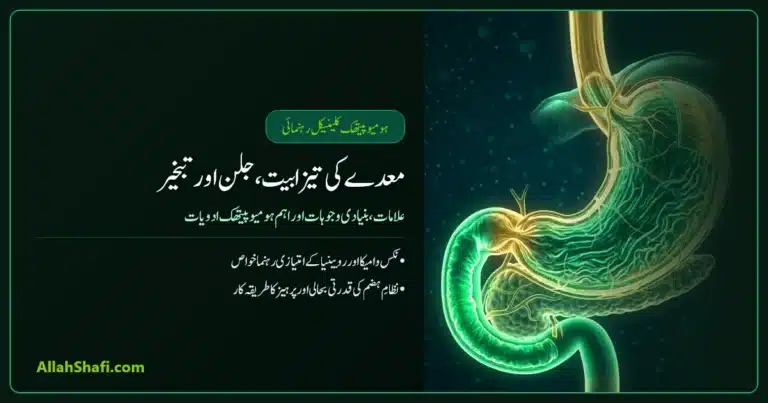 معدے کی تیزابیت، جلن اور تبخیر: علامات، اسباب اور مؤثر ہومیوپیتھک علاج